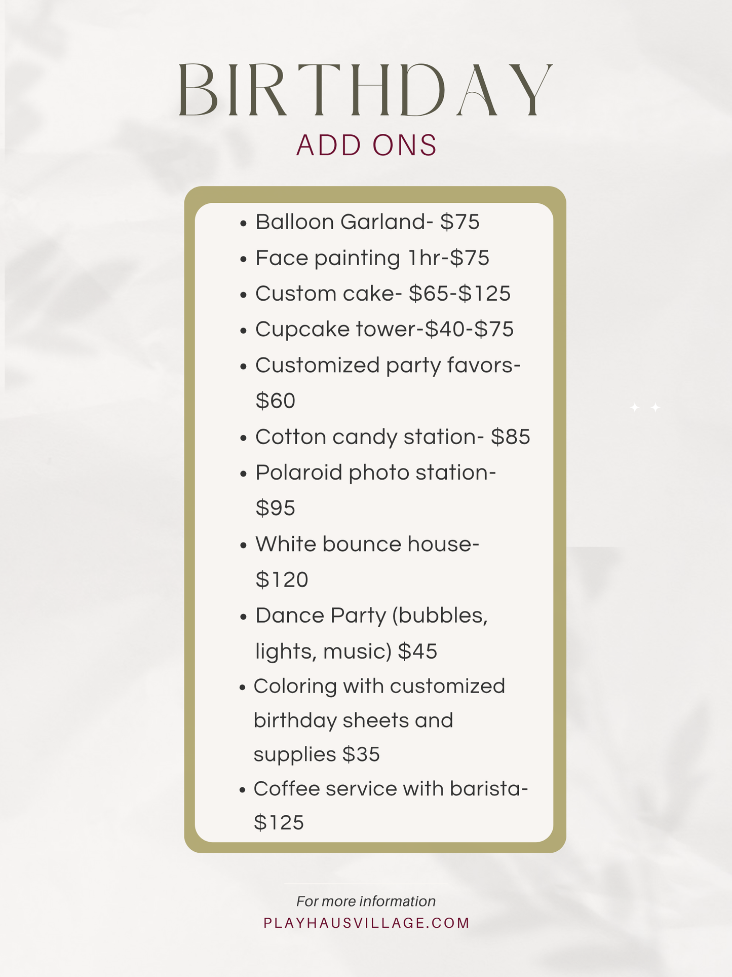 Party Packages